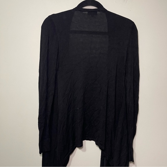 Hudson’s Bay Black Draped Open Cardigan Sweater Women’s minimalist layering in L - Picture 8 of 8